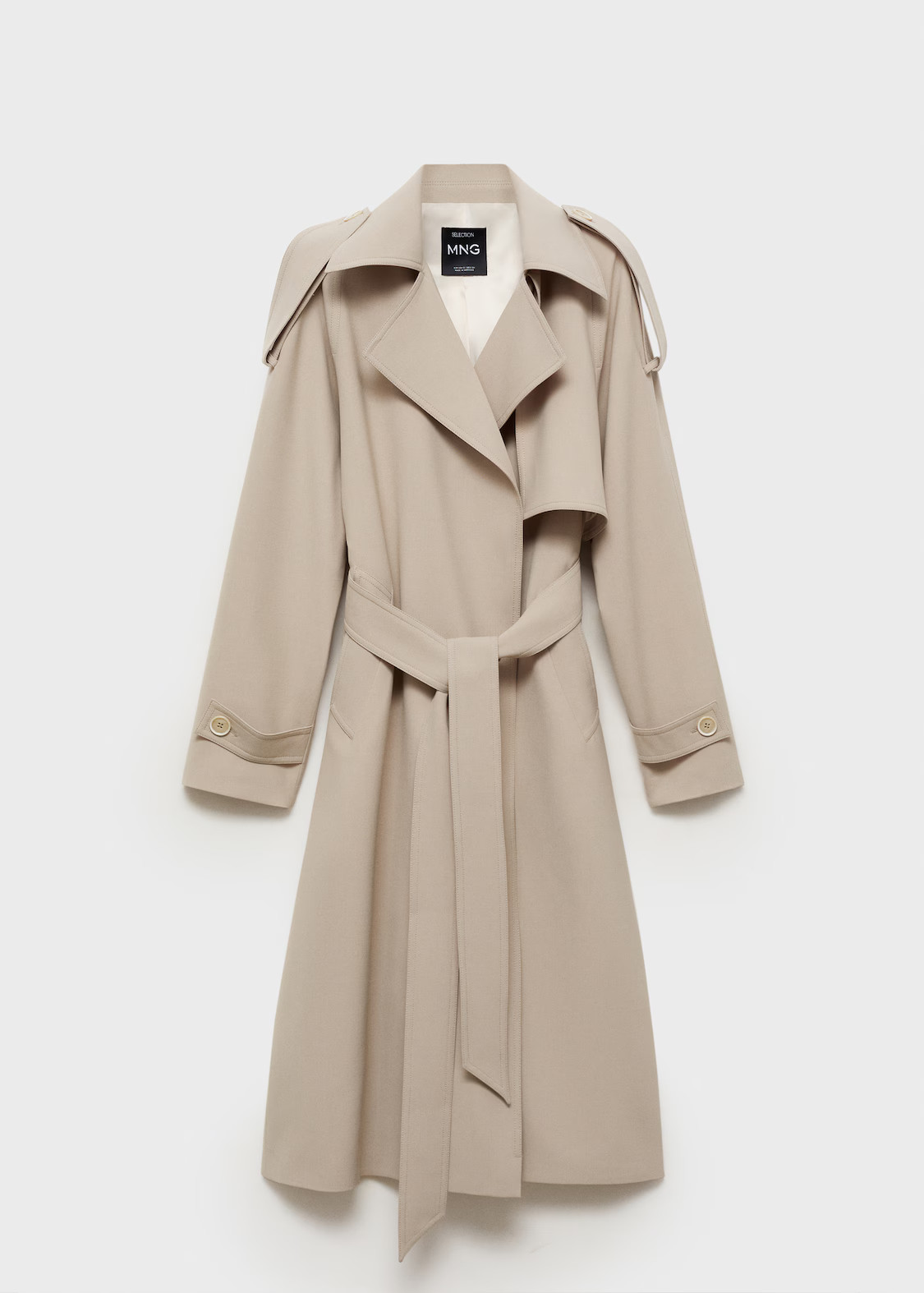 Oversized trench coat with belt - Women | MANGO United Kingdom | MANGO (UK)