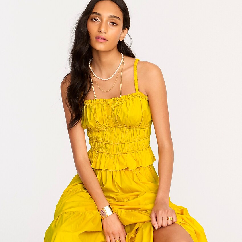 Cinched-waist cotton poplin tank top | J. Crew US