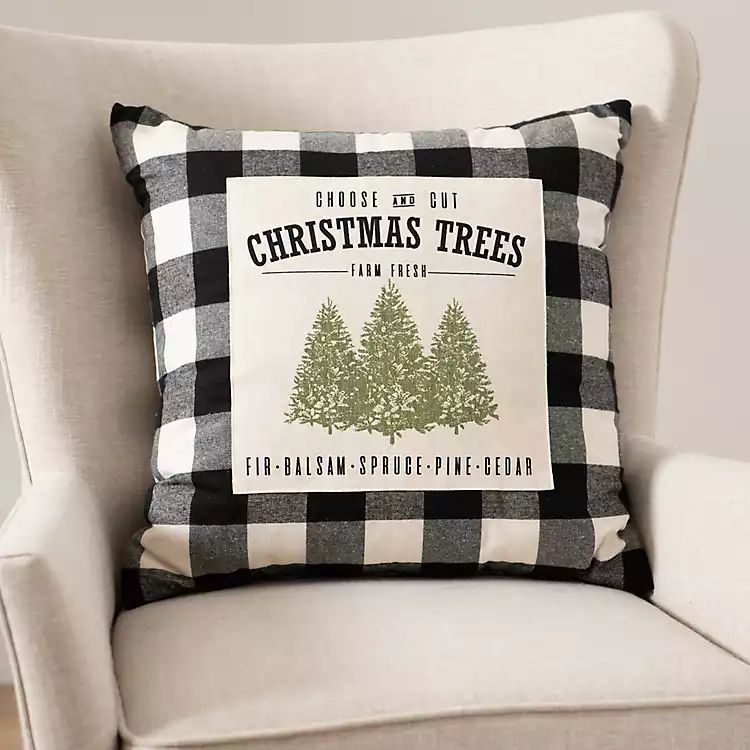 Buffalo Check Christmas Trees Pillow | Kirkland's Home