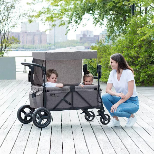 Jeep Wrangler Stroller Wagon with Included Car Seat Adapter by Delta Children - Gray | Target