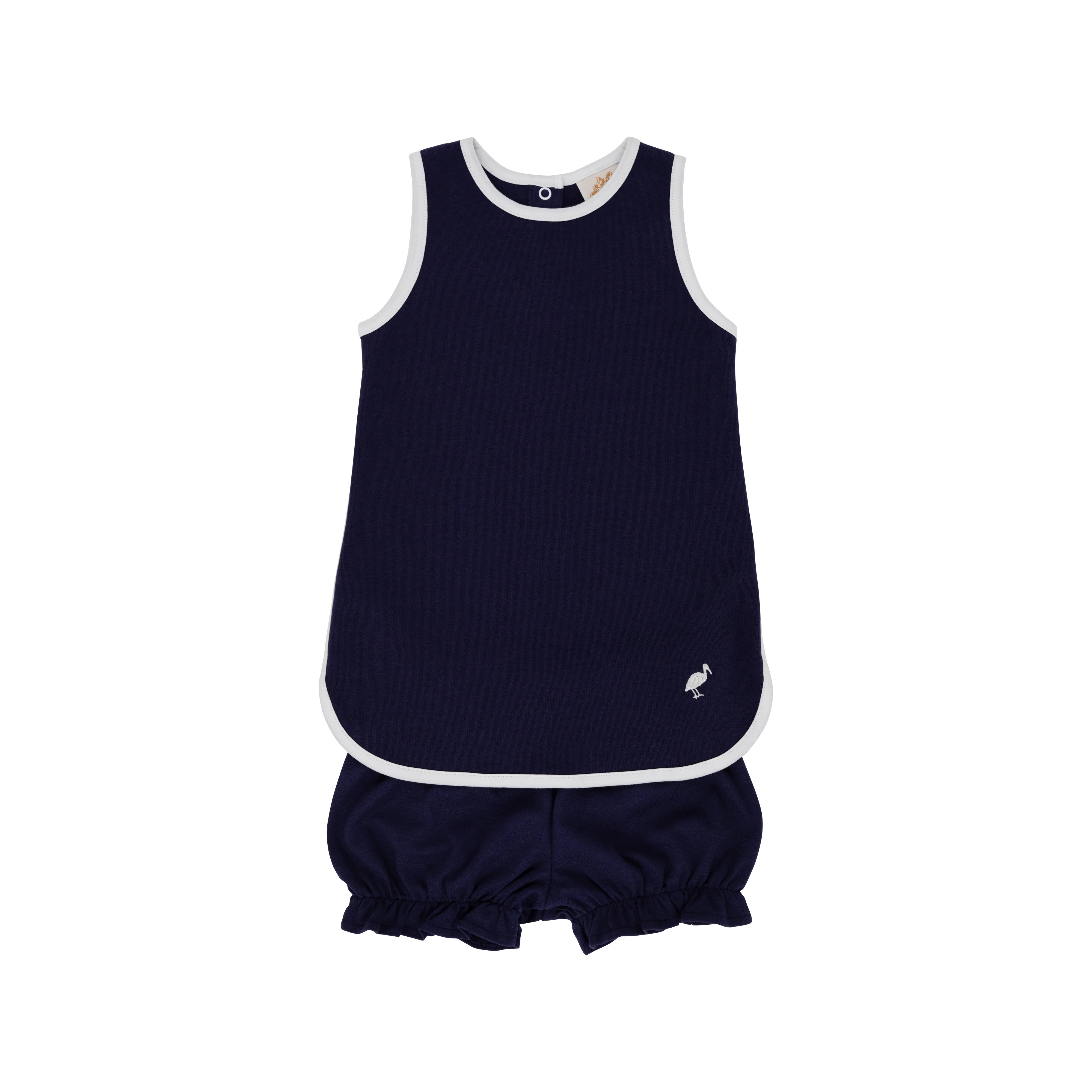 Taffy Tennis Dress - Nantucket Navy with Worth Avenue White Stork | The Beaufort Bonnet Company