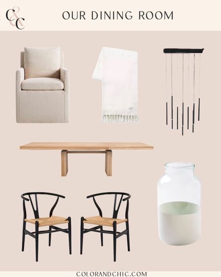 Our dining room furniture and decor pieces we love! The wishbone chairs are a favorite in our dining room and I love the plank dining table 

#LTKhome #LTKstyletip
