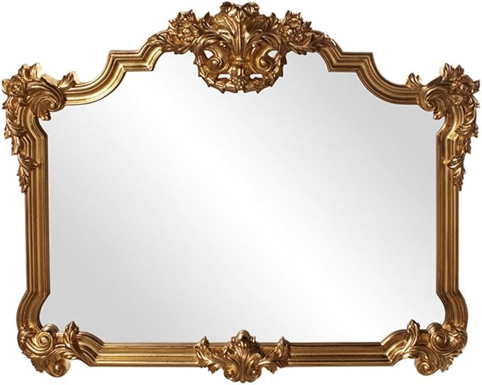 Howard Elliott Avondale Gold Leaf Ornate Mirror, Beautiful Home Decoration Mirror, Ornate Frame A... | Amazon (US)
