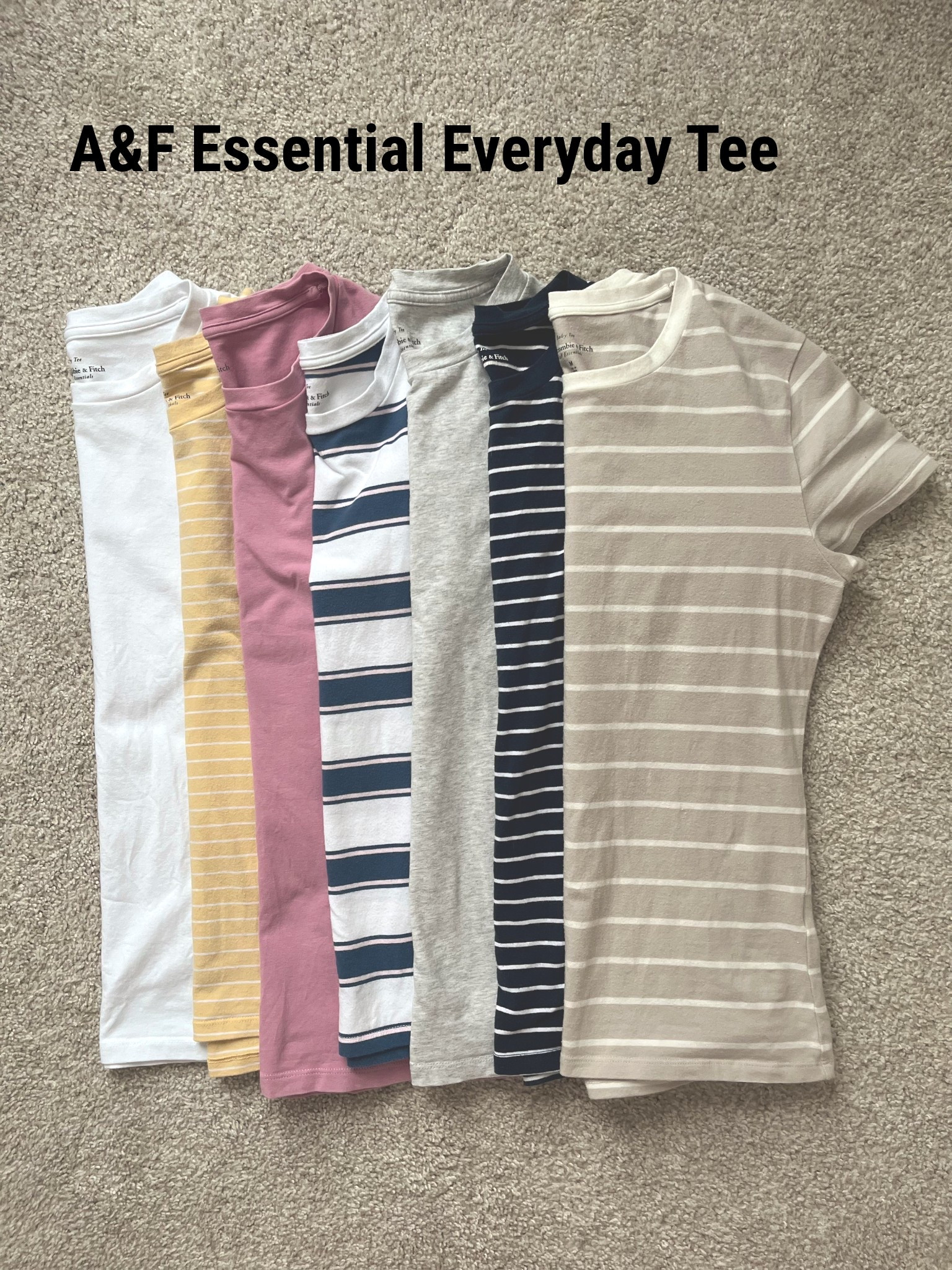 if you can’t tell, these are my absolute favorite every day tees! they are so soft and stretchy, wash up so nice and super flattering. I wear a medium. 5’5 130 pounds  #abercrombie #OOTD #essentials

#LTKFallSale #LTKStyleTip #LTKSaleAlert