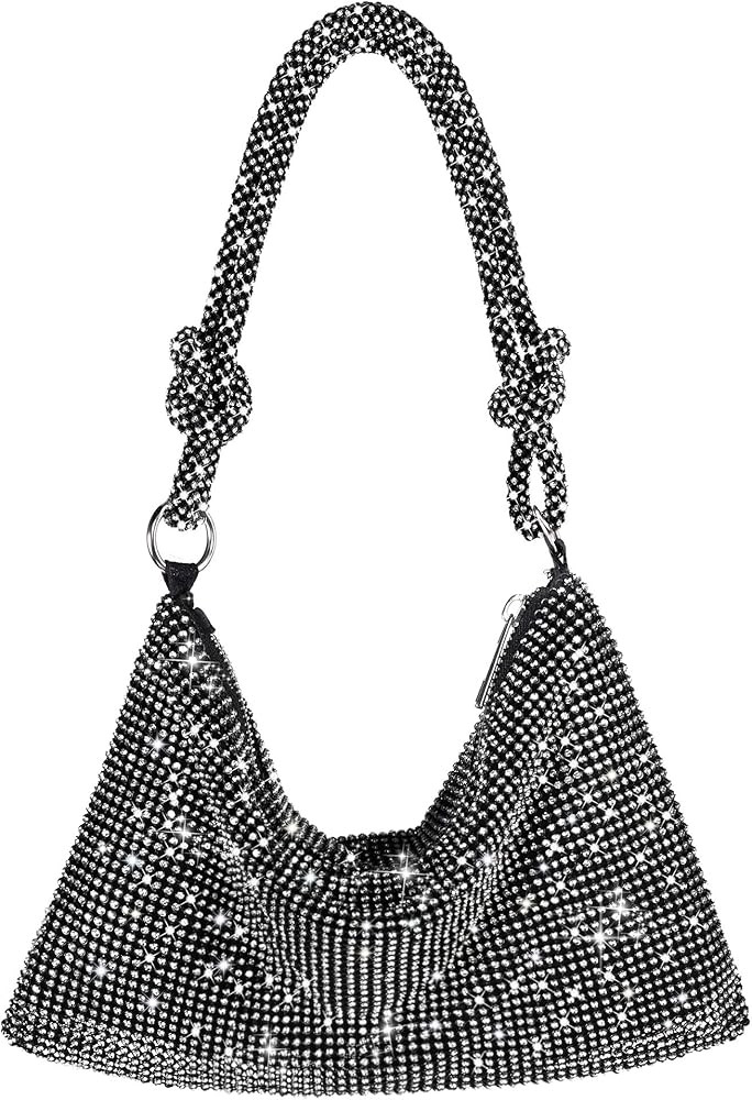 Rhinestone Purse Sparkly Evening bag Silver Clutch Purses for Women Evening, Cross Body Handbags ... | Amazon (US)
