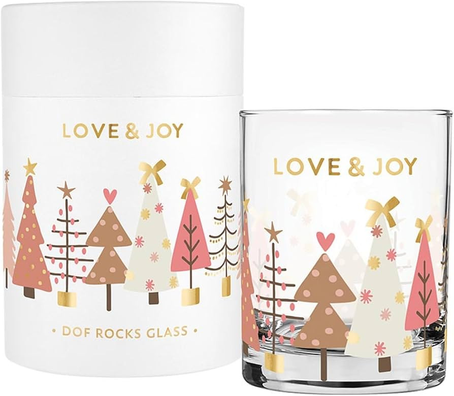 Santa Barbara Design Studio Holiday Double Old Fashioned Whiskey/Rocks Glass with Gift Box, Holds... | Amazon (US)