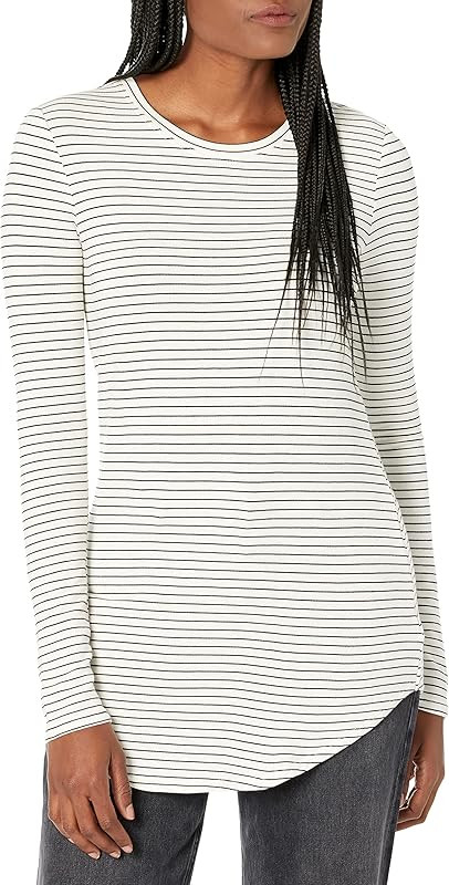 Amazon Essentials Women's Supersoft Terry Standard-Fit Long-Sleeve Shirttail Hem Shirt (Previousl... | Amazon (US)