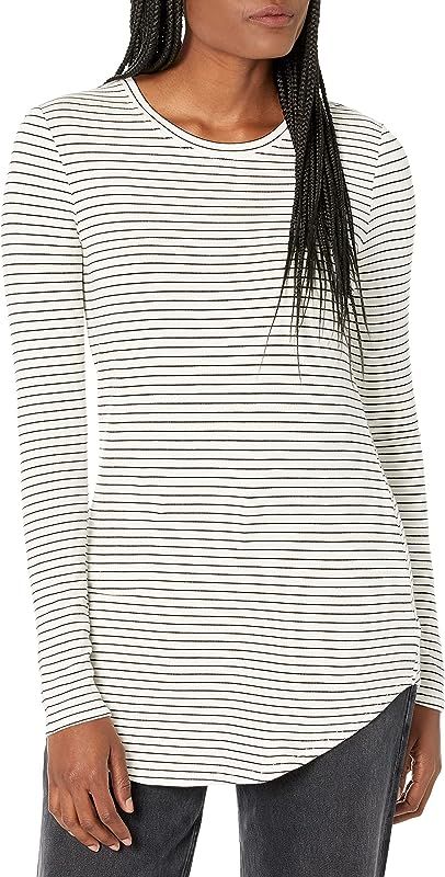 Amazon Essentials Women's Supersoft Terry Standard-Fit Long-Sleeve Shirttail Hem Shirt (Previousl... | Amazon (US)