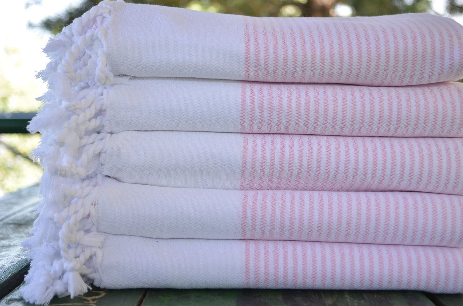 18"x40" Turkish Hand Towel,Pink Striped Hand Towel,Turkish Face Towel,Dish Towel,Turkish Towel,Te... | Etsy (US)