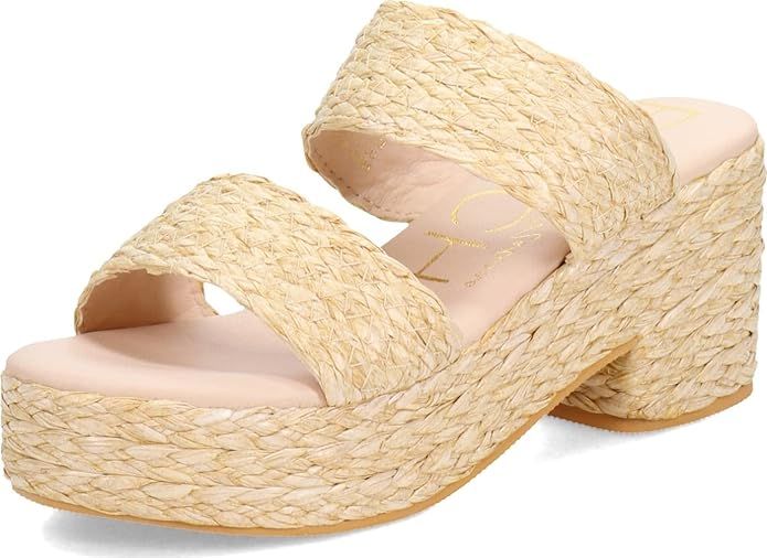 Matisse Footwear Ocean Ave Vegan Block Heel Sandal, Natural Raffia, PETA-Certified Vegan, 3" Heel... | Amazon (US)