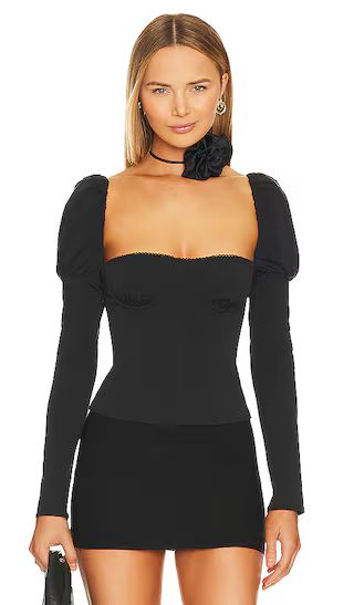 Long Sleeve Corset Top in Black | Revolve Clothing (Global)