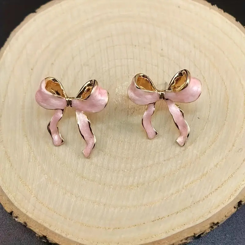 A Pair Luxury Red/  Color Butterfly Bow Stud Earrings - Temu | Temu Affiliate Program