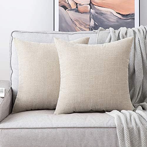 MIULEE Christmas Linen Decorative Rustic Throw Pillow Covers Set of 2 Beige Farmhouse Pillowcases... | Amazon (US)