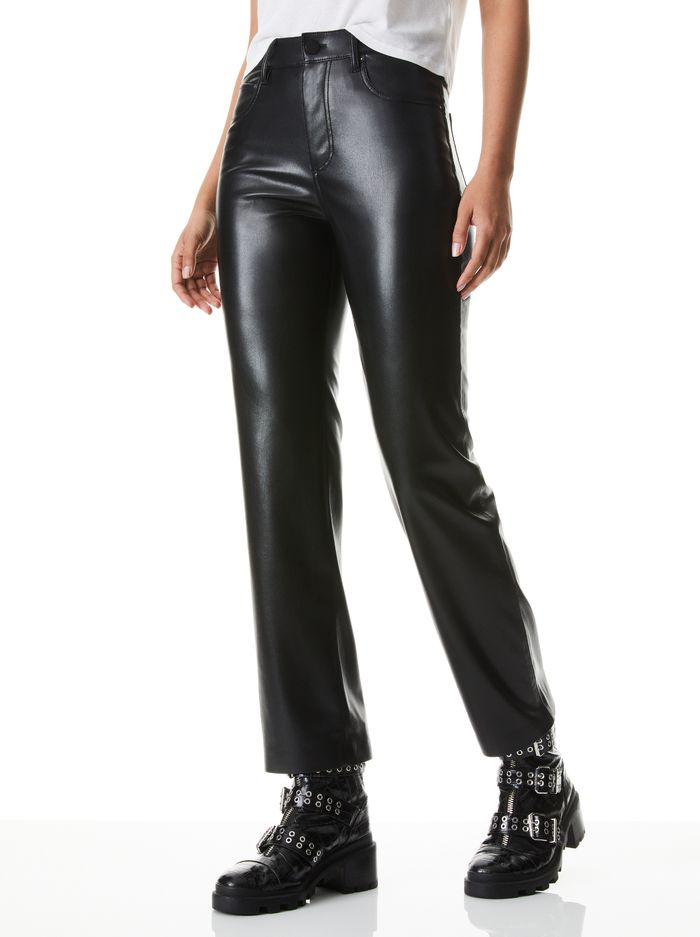 AMAZING VEGAN LEATHER BOYFRIEND PANT | Alice + Olivia