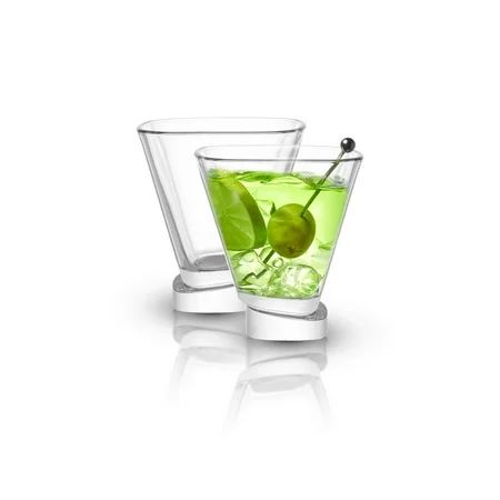 JoyJolt Aqua Vitae Square Martini Glasses, 7.5 Oz Set of 2 | Walmart (US)