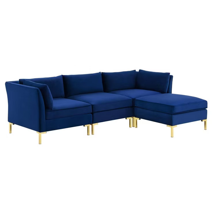 4pc Ardent Performance Velvet Sectional Sofa - Modway | Target