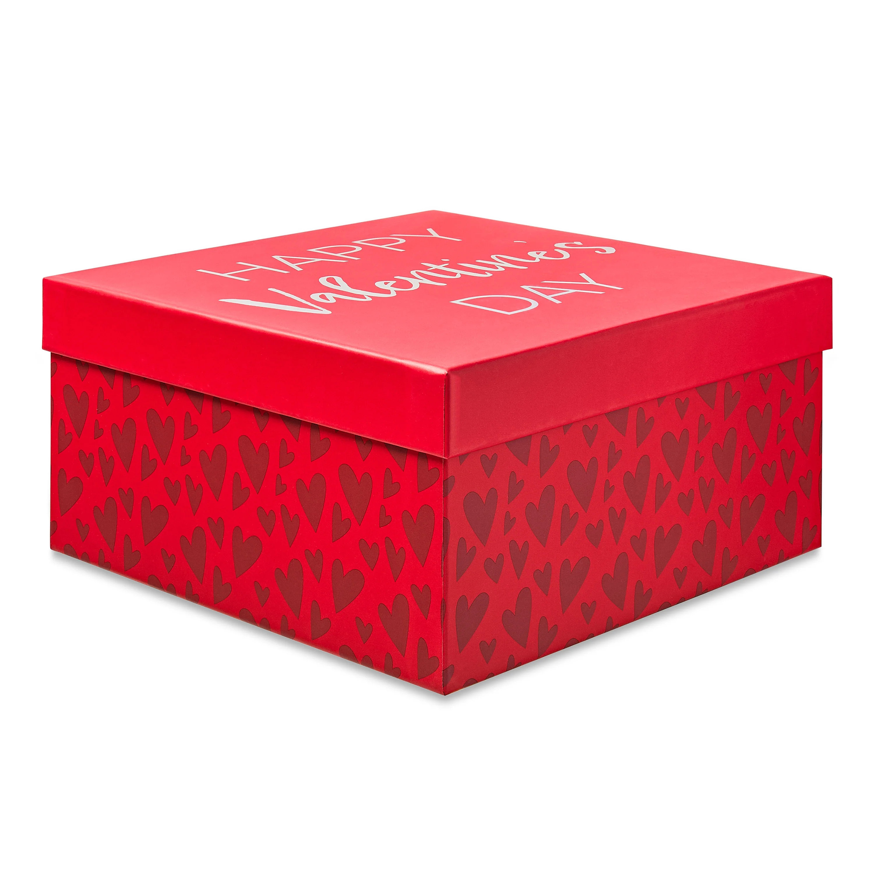 Valentine's Day Red Holographic Happy Valentine's Day Square Gift Box, 8.25 in x 8.25 in x 4 in, ... | Walmart (US)