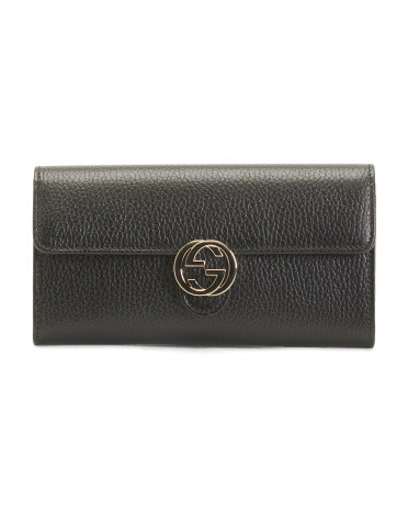 Made In Italy Leather Interlocking G Continental Wallet | TJ Maxx