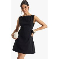 Womens Structured A Line Mini Dress - Black - 12 | boohoo (US & Canada)