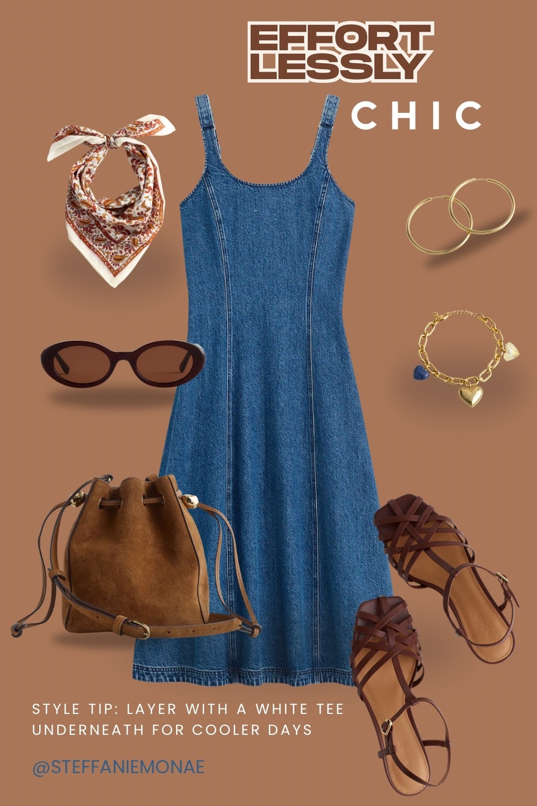 Denim dresses just get it — easy to throw on, cute to layer, and perfect for warm days with no effort.

Styled this Madewell-inspired look with gold hoops, lace-up sandals, and a suede bucket bag for that casual chic vibe. Everything is linked on my LTK!

✨ Tap to shop + follow @steffaniemonae for timeless looks with a twist.

#madewellstyle #ltkunder100 #weekendoutfit #denimdress #casualsummerlook #ltkfashion

#LTKStyleTip