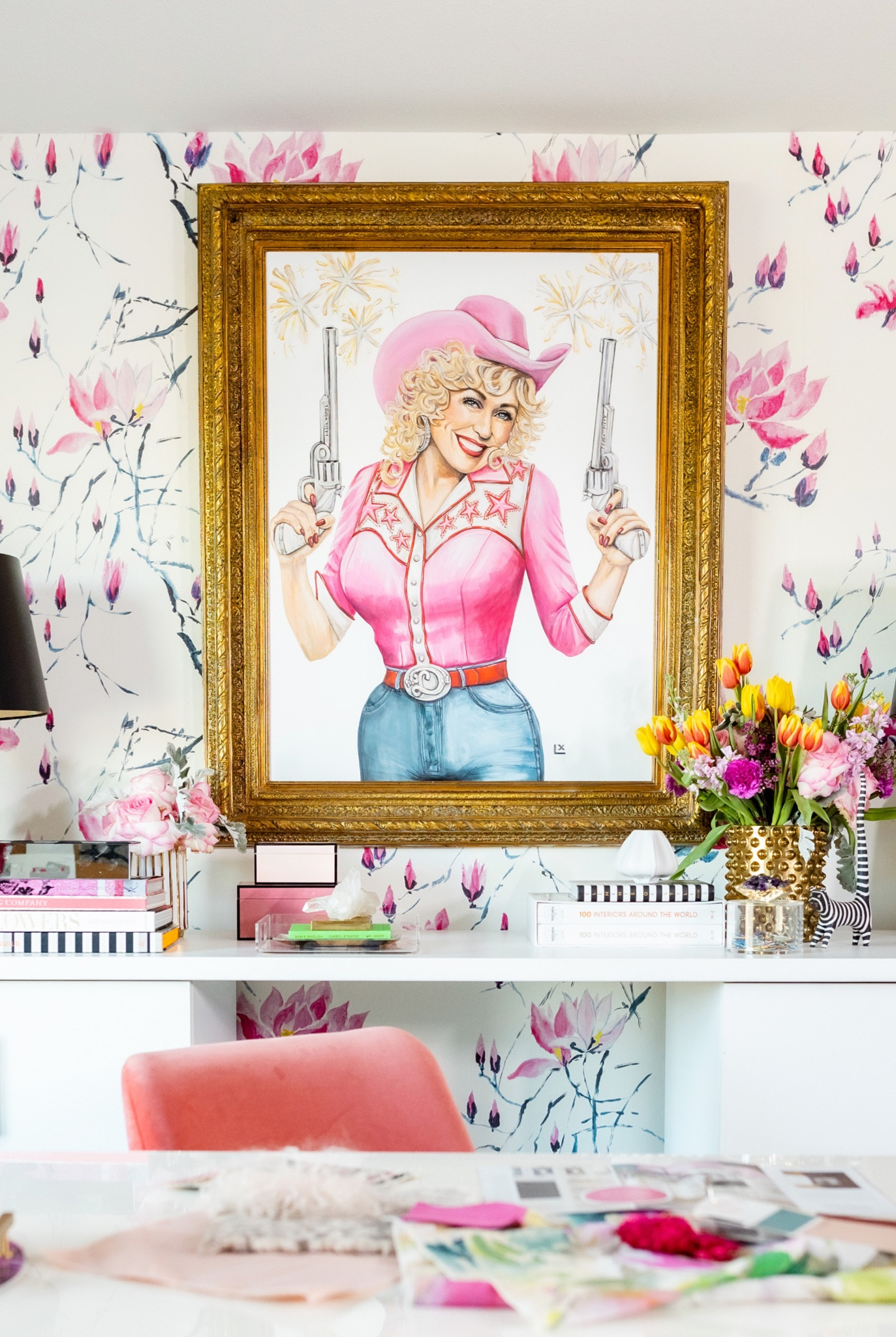 Don't be afraid of BOLD color palettes. I believe your space should be a reflection of your personal style. 

Elevate your office with the queen herself, Dolly Parton and her western chic look! 

#LTKhome #LTKstyletip