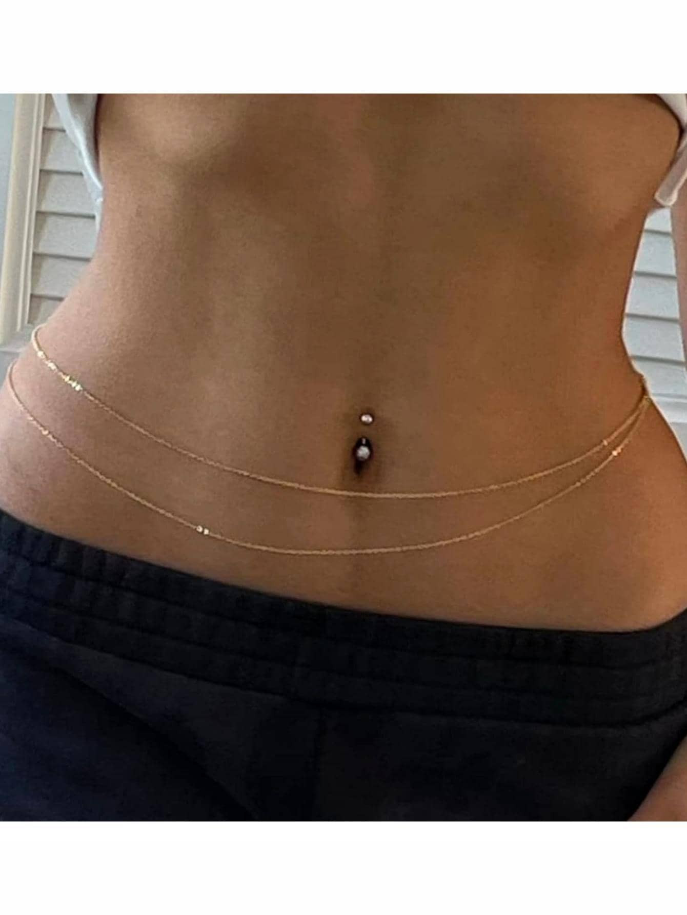 1PC Minimalist Beach Bikini Body Chain Bellybutton Chain Adjustable Charm Fashion Jewelry Women's... | SHEIN