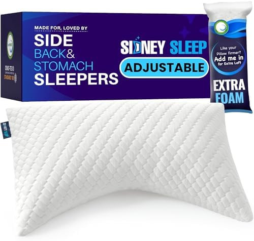 Sidney Sleep Adjustable Curved Contour Fill Pillow – Queen Size – for Side and Back Sleepers ... | Amazon (US)