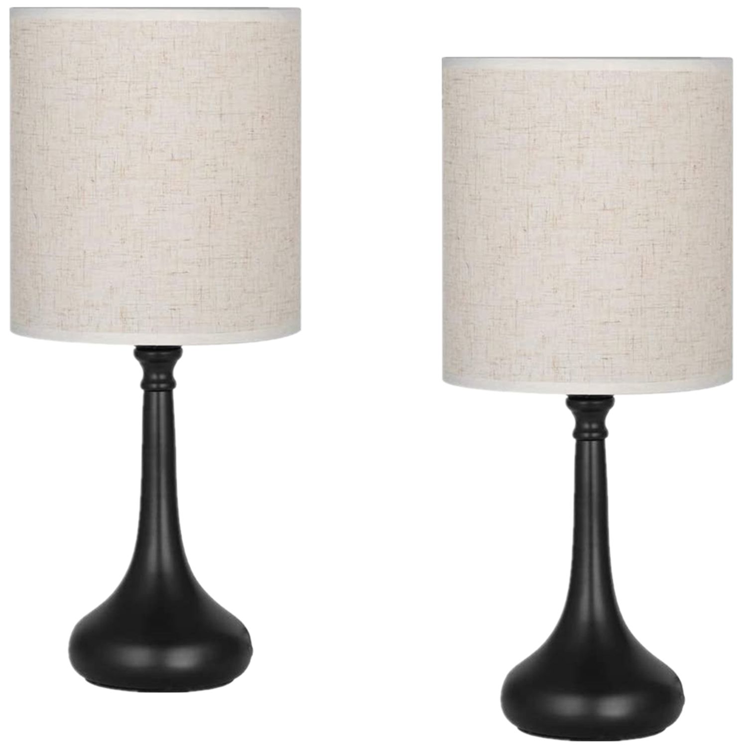 Set of 2 Black Modern Bedroom Nightstand Lamp by Oumilen | Walmart (US)