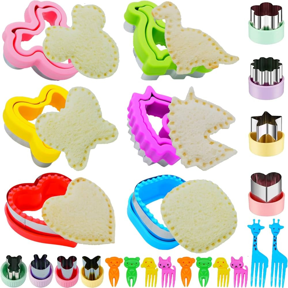 BANIC Uncrustable Sandwich Cutter, 24Pcs Sandwich Cutter and Sealer Set, Crustless Sandwich cutte... | Amazon (US)