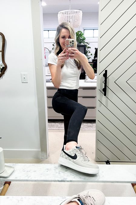 Today’s DIY Fit! Including these checkered Nike’s in gatherings… I mean beige 🤣

I HAD TO!

I got them in a men’s 6/women’s 7.5!

These cropped tees are my fav. I wear an XS.

Leggings are Carbon38 and old but they have held up for 3 years SO WELL. Linking a few of my favorite pairs including 2 from Aerie that are on a big sale!

#LTKstyletip #LTKshoecrush #LTKfitness