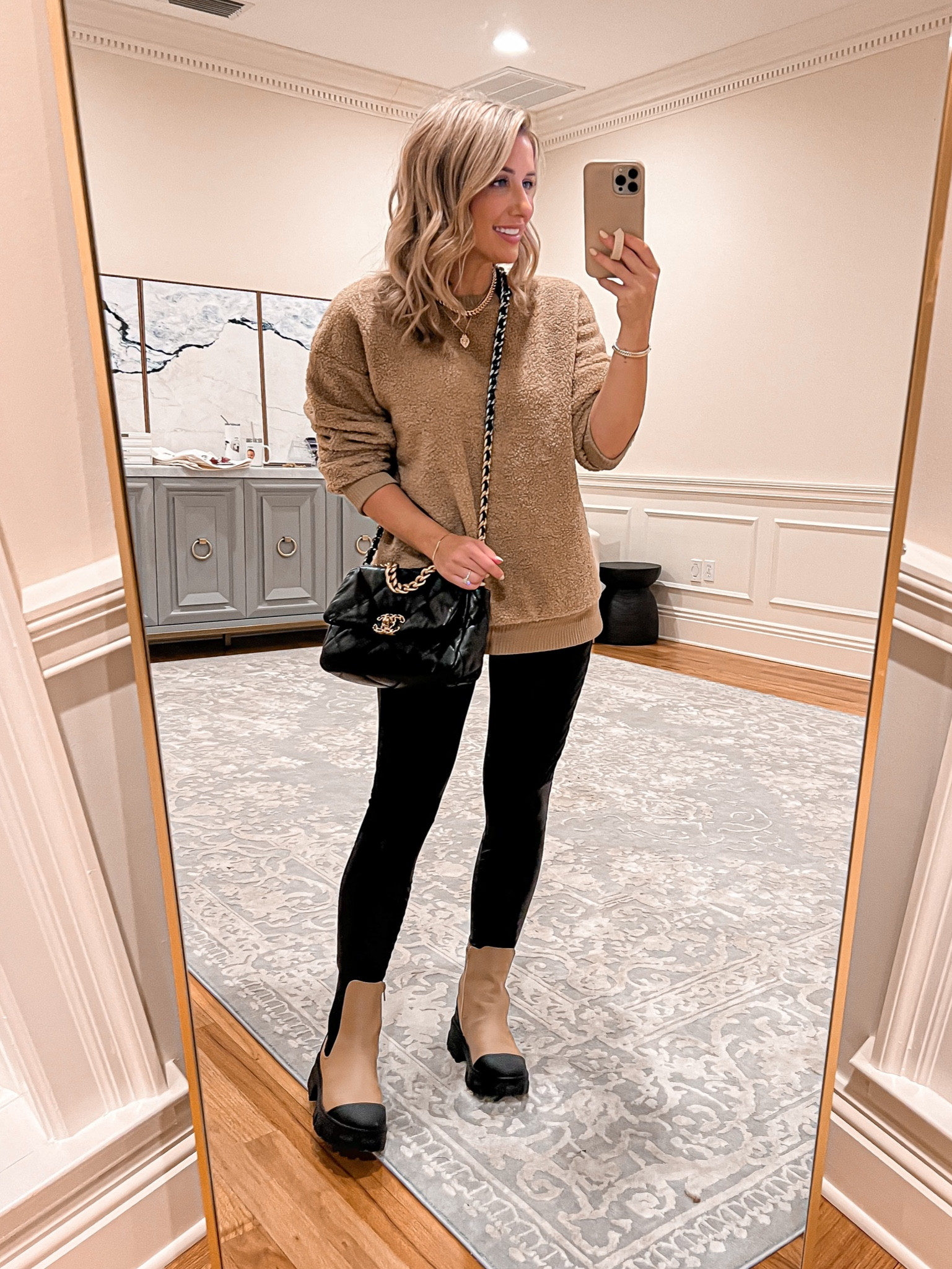 Cozy target outfit 
Sweatshirt size m 
Spanx leggings size s petite 
Boots size 7 

#targetfashion #target #laurabeverlin

#LTKsalealert #LTKunder50 #LTKshoecrush