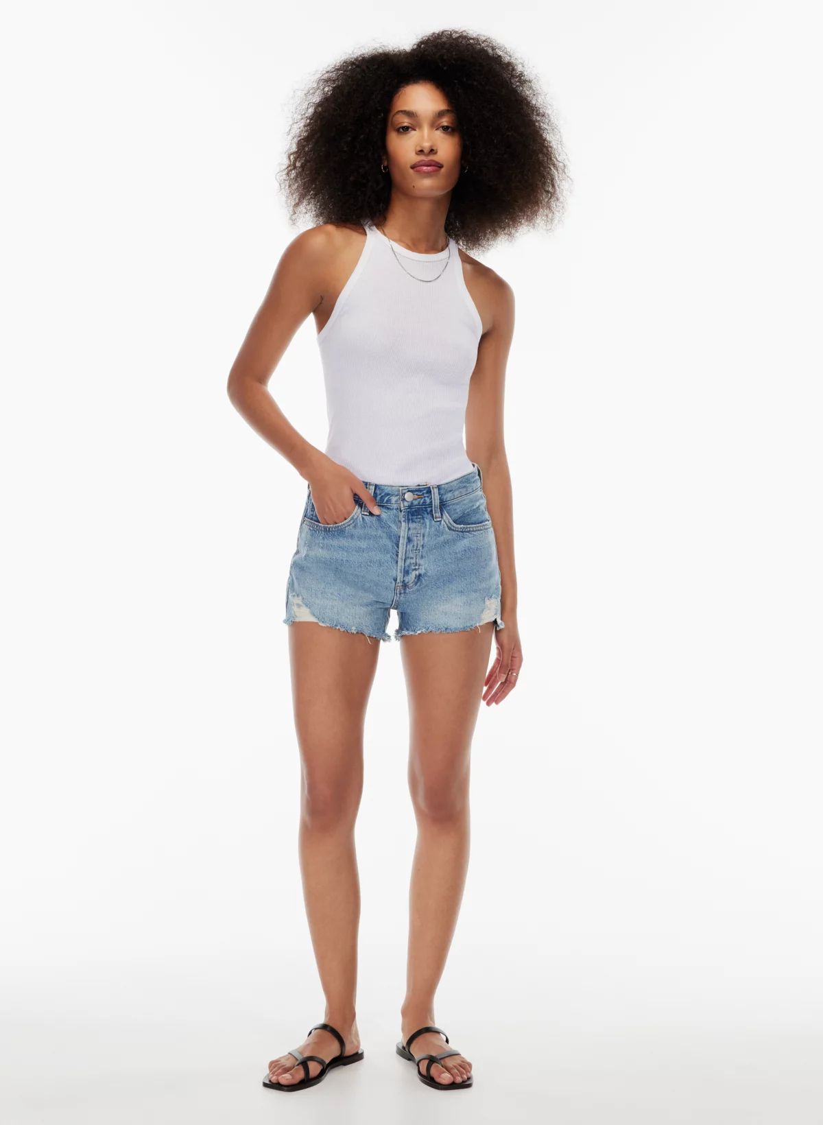 THE EX-BOYFRIEND HI-RISE DENIM SHORT | Aritzia