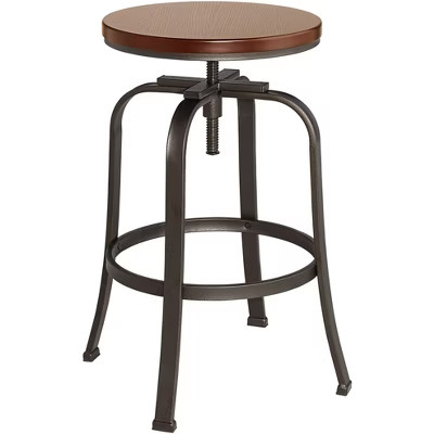 Elm Lane Radin Hammered Bronze Adjustable Height Swivel Bar Stool | Target