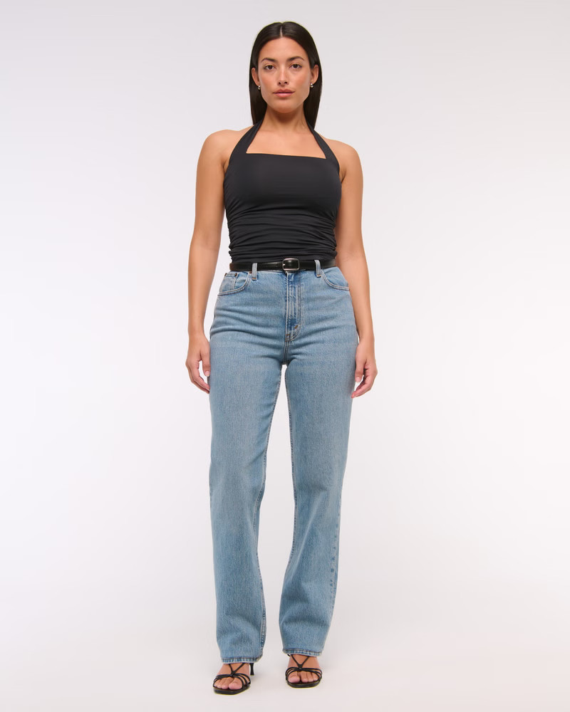 Women's Curve Love Ultra High Rise 90s Straight Jean | Women's Bottoms | Abercrombie.com | Abercrombie & Fitch (US)