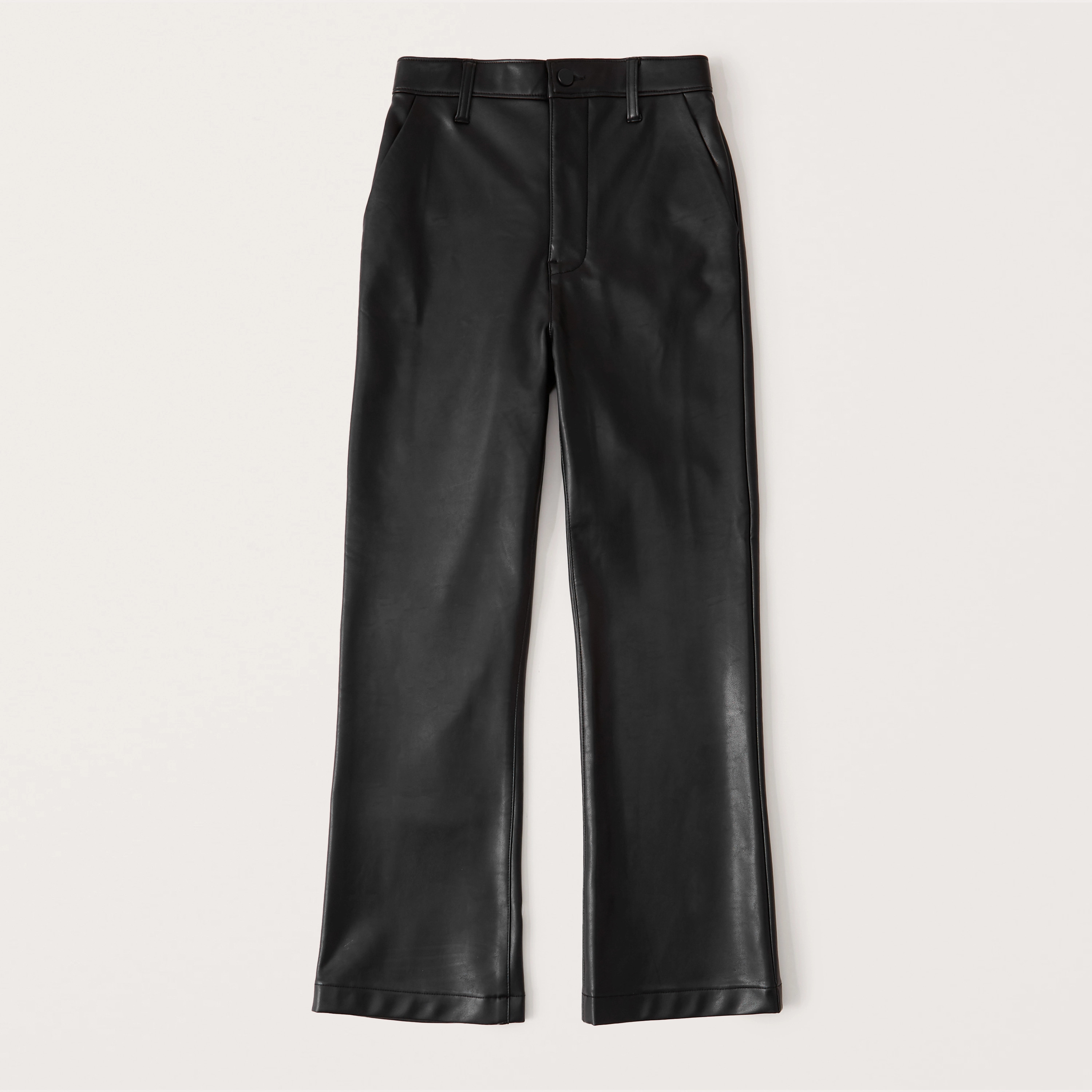 Vegan Leather Ankle Flare Pants | Abercrombie & Fitch (US)