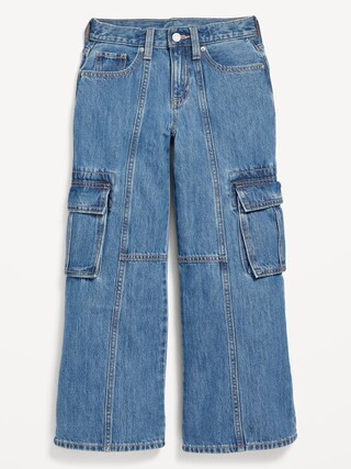 High-Waisted Super Baggy Wide-Leg Cargo Jeans for Girls | Old Navy (US)