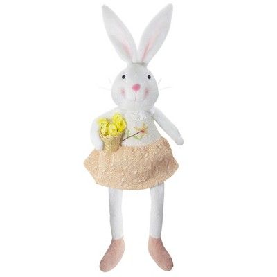 Northlight 24" White and Pink Girl Bunny Rabbit Easter and Spring Table Top Figure | Target