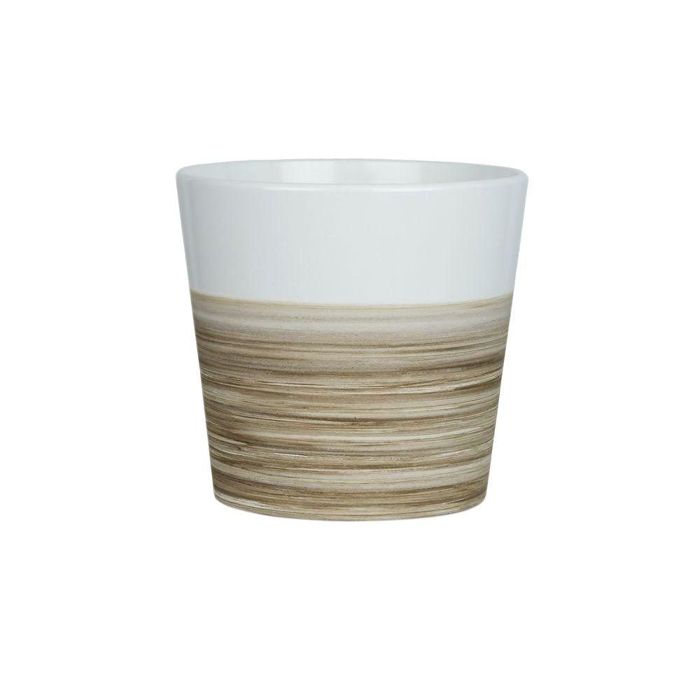 Pennington 5 in. White Bamboo Flare Ceramic Pot-100523099 - The Home Depot | The Home Depot