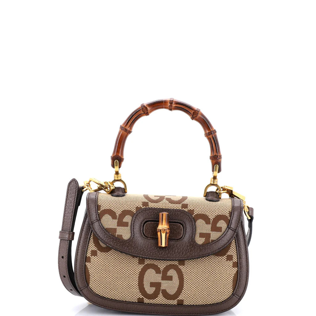 Bamboo 1947 Top Handle Bag Jumbo GG Canvas Small | Rebag