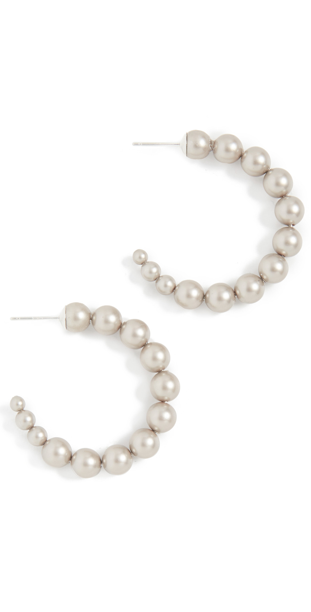 Chan Luu Platinum Swarovski Pearl Hoops | Shopbop