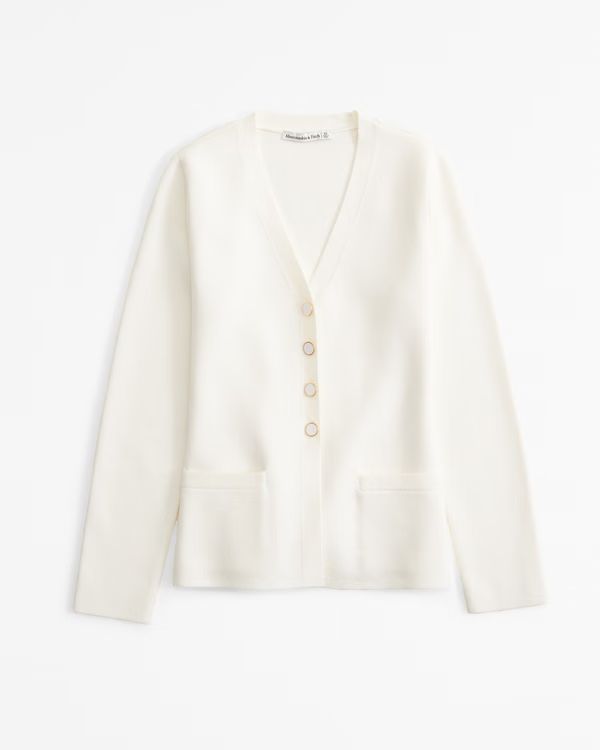 LuxeLoft Long-Length Cardigan | White Cardigan | Fall Cardigan | Fall Looks | Abercrombie & Fitch (US)