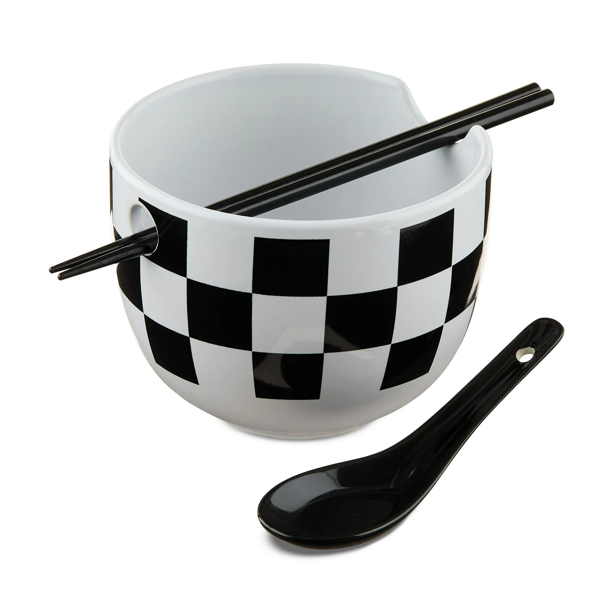 Ramen Bundle with Ceramic Bowl, Spoon and Chopsticks, Black and White, Valentine's Day by Way To ... | Walmart (US)