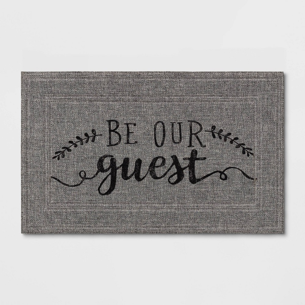 1'6"x2'6" "Be Our Guest" Mat Gray - Apache Mills | Target