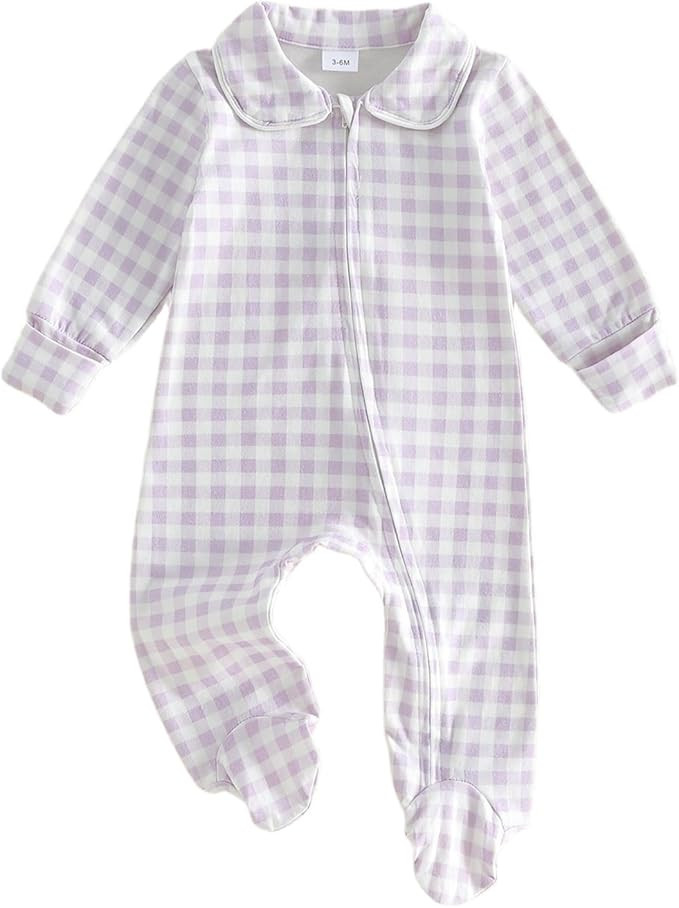 Seyurigaoka Newborn Baby Boy Girl Romper Long Sleeve Zipper Jumpsuit | Amazon (US)