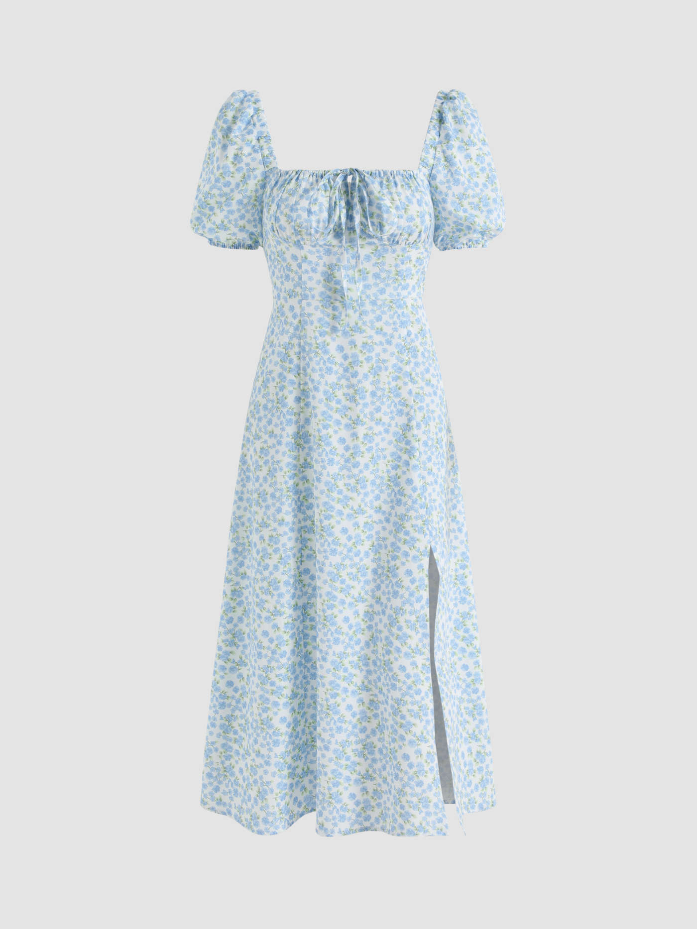 Western Outfits Woven Ruth's Ditsy Floral Square Neck Midi Dress For Vacation | Cider