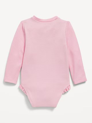 Textured Zip-Front Rashguard One-Piece Swimsuit for Baby | Old Navy (US)