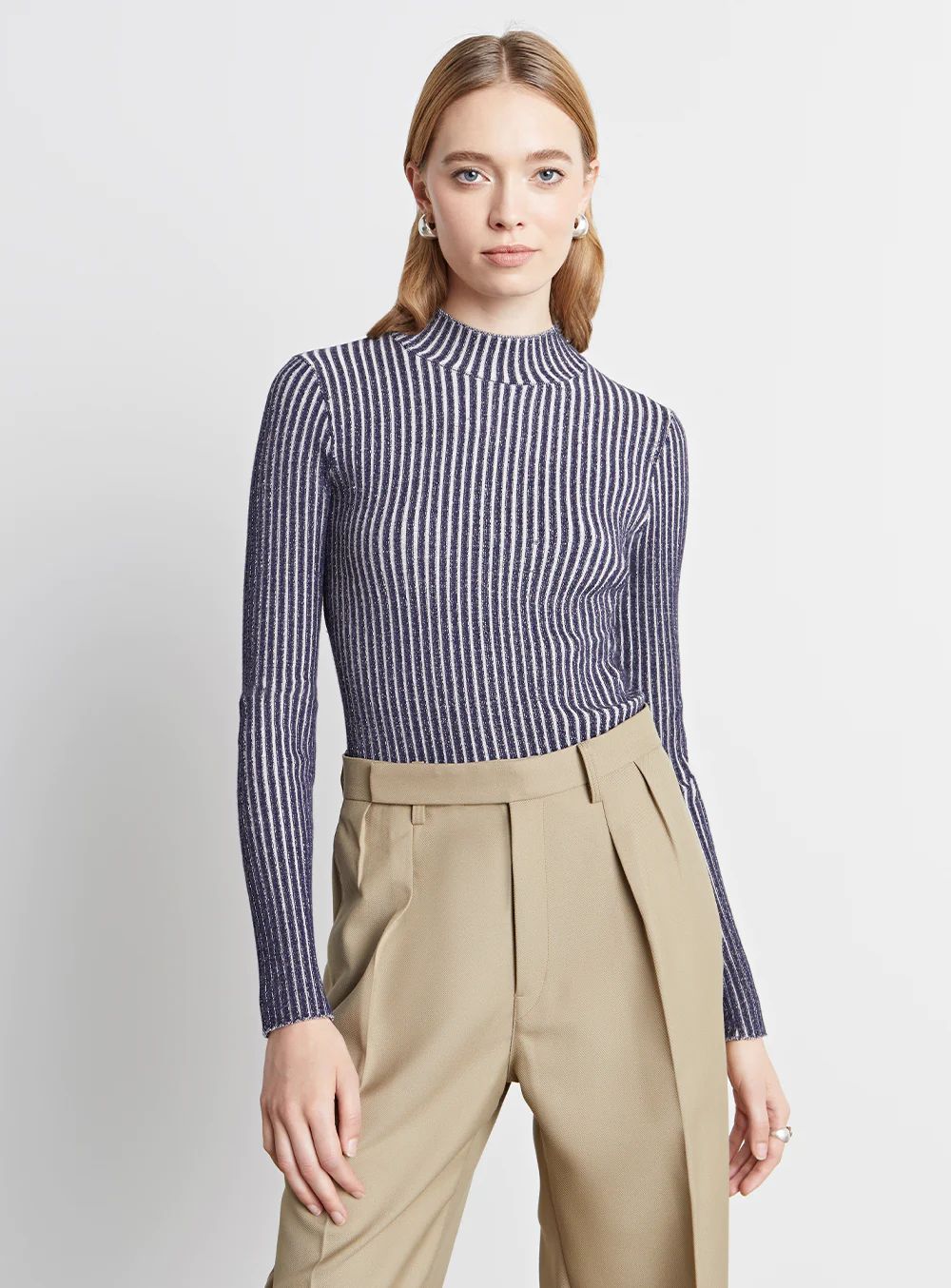 Lindsey Ribbed Mock-Neck Sweater | Who What Wear Collection
