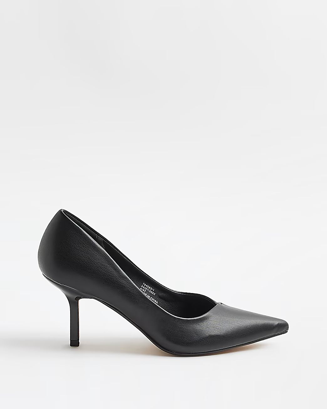 Black heeled court shoes | River Island (US)