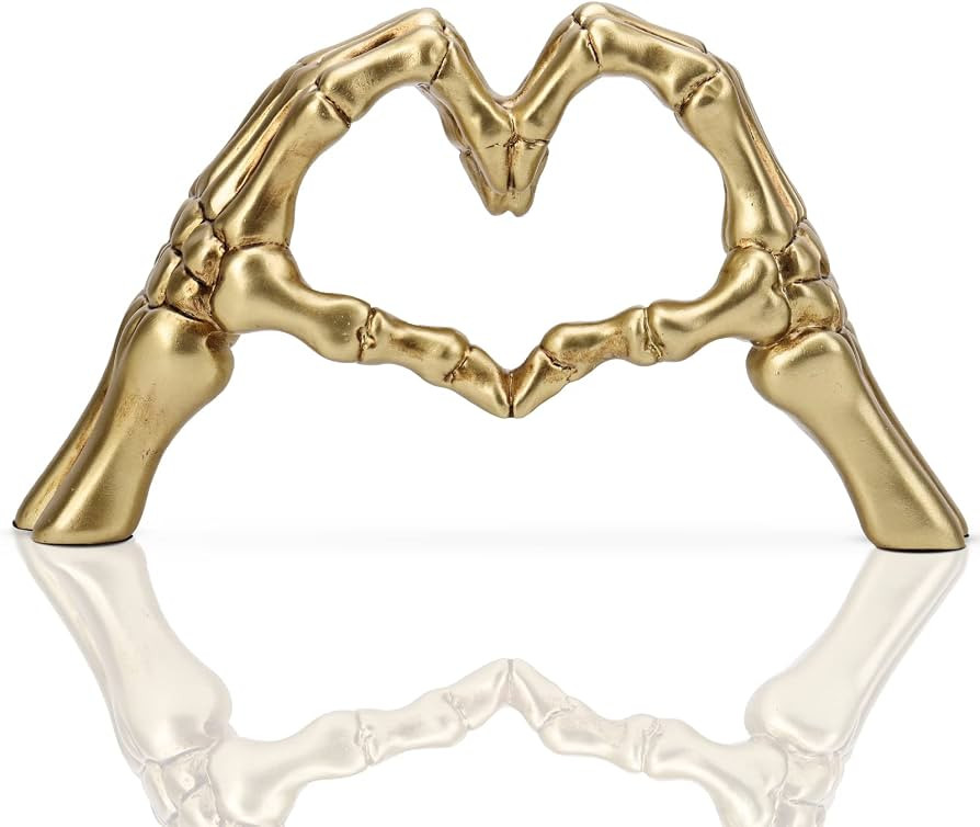 Gold Decor Love Gesture Statue, Modern Gold Hand Sculpture Home Decor,Nordic Heart Shape Hand Fig... | Amazon (US)