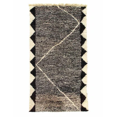 Rohini One-of-a-Kind 4'6" x 8'8" 1970s Wool Area Rug in Black/Ivory | Wayfair North America